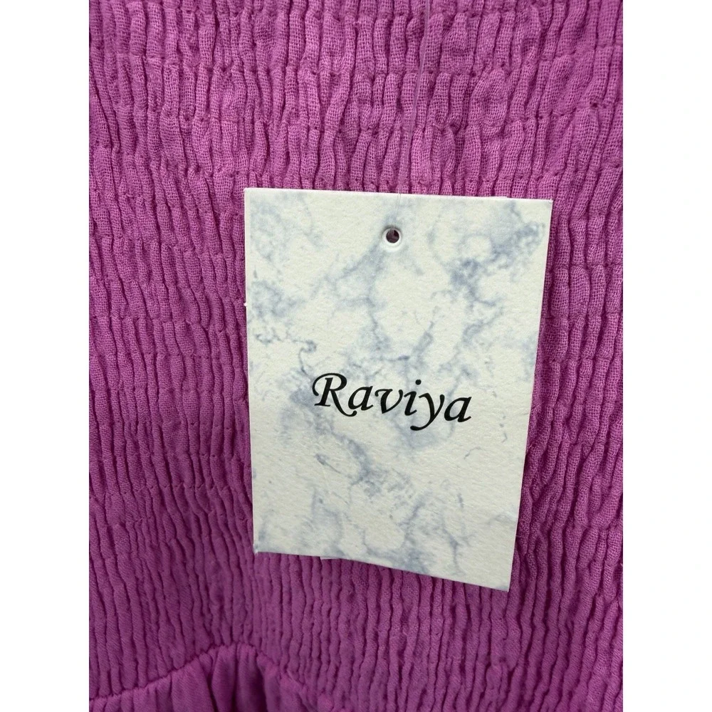 Raviya Womens XL Smocked Cotton Maxi Dress Swimsuit Cover Up in‎ Cove Pink 184